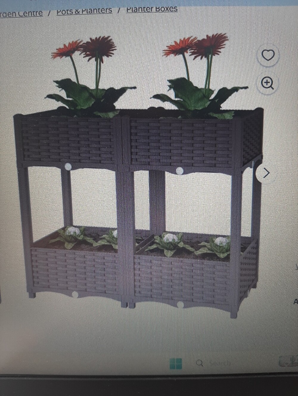 Stackable Double-Tier Wicker Planter - Dark Brown